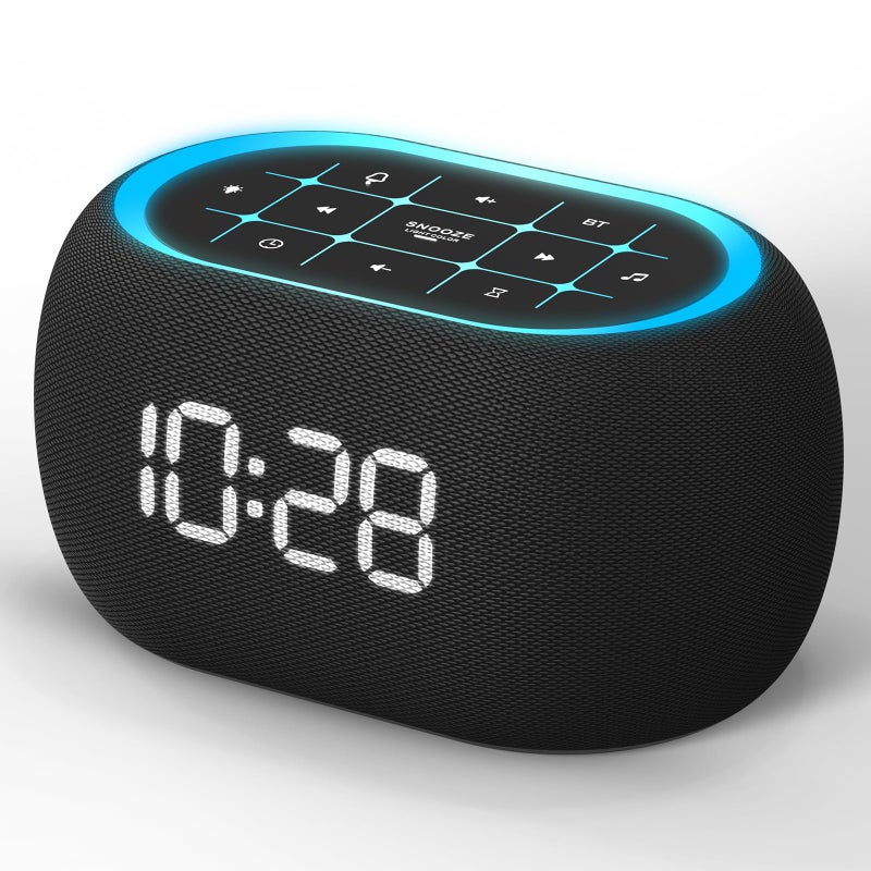 ANJANK Alarm Clock White Noise Sound Machine with Bluetooth Speaker 21 Soothing Sounds 7 Night Lights 0100 DimmerSleep TimerVolume Control Small Design for Kids Adults SleepingBedroom Black